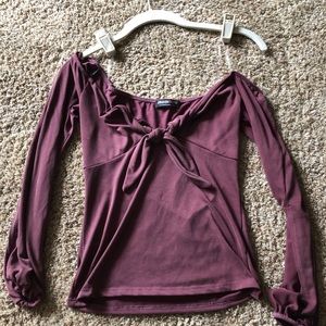 Fashion Nova Bow Maroon Fashion Top